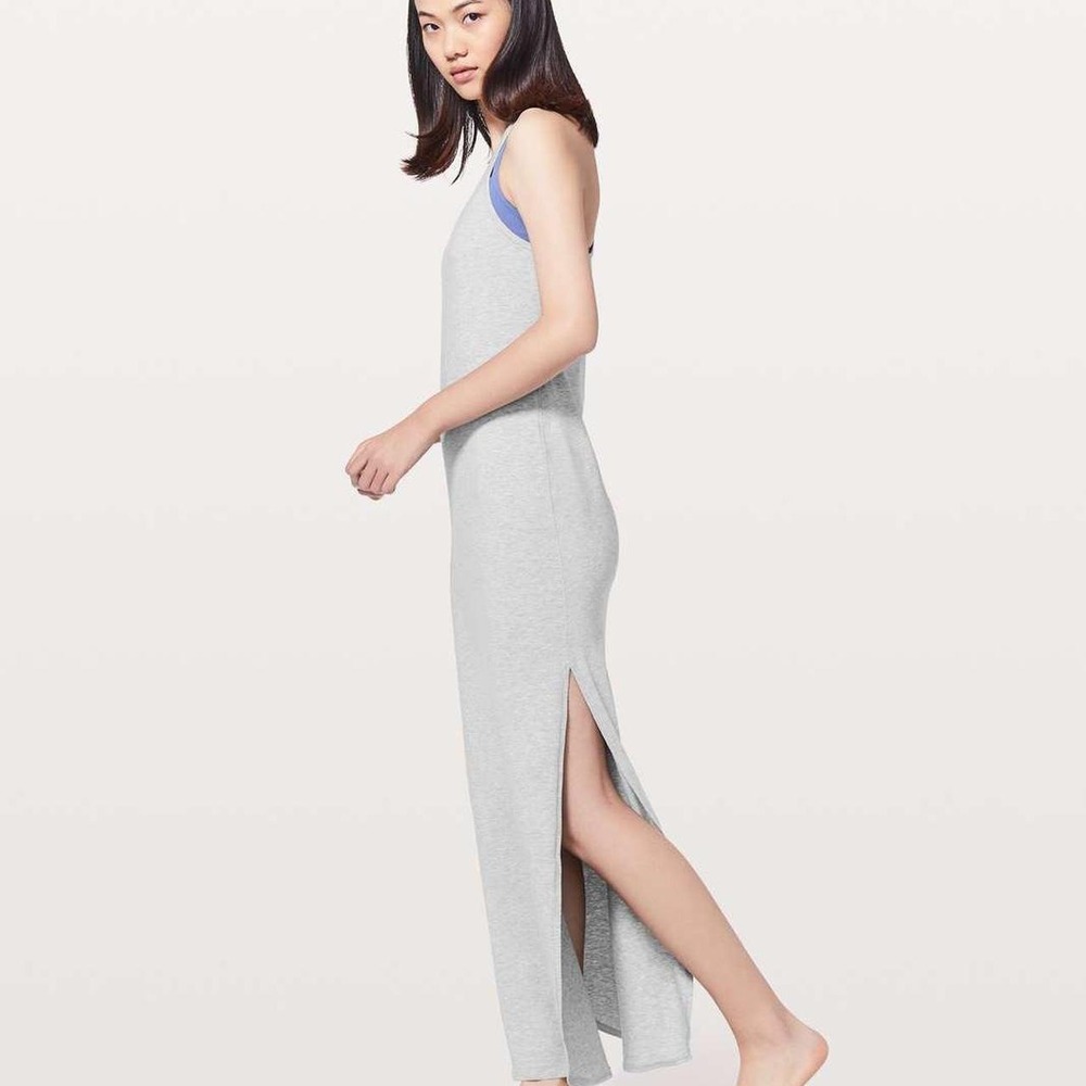 Lululemon Restore & Revitalize Dress Heathered Core Light Grey Size 6 EUC